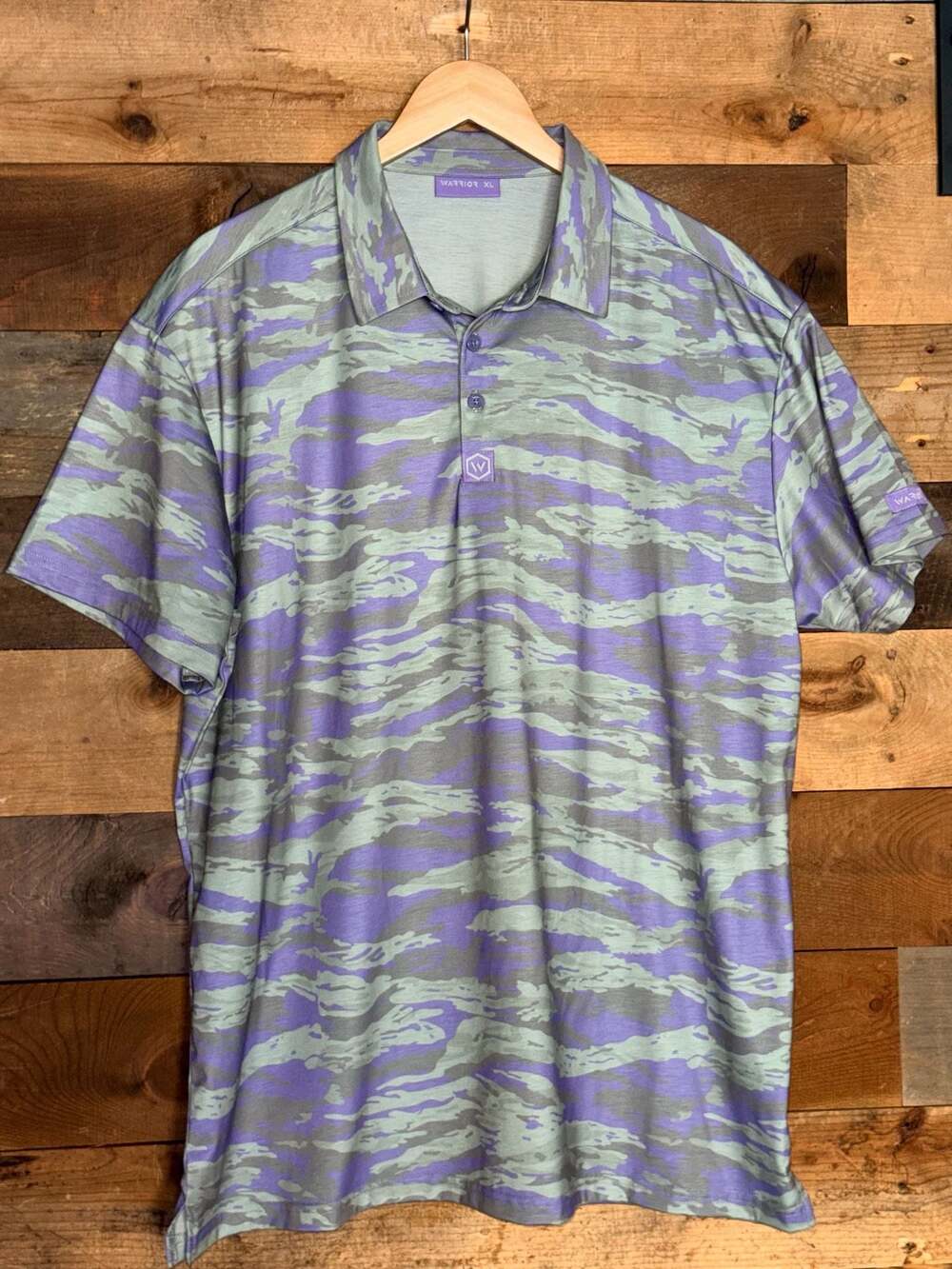Warrior Tiger Stripe Camo Performance Golf Polo Shirt XL